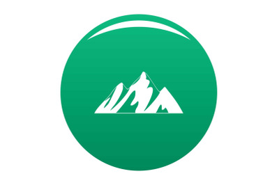 Top of mountain icon vector green