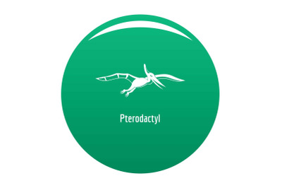 Pterodactyl icon vector green