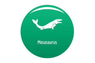 Mosasaurus icon vector green