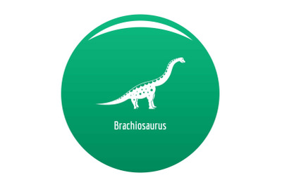 Brachiosaurus icon vector green