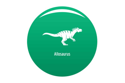 Allosaurus icon vector green