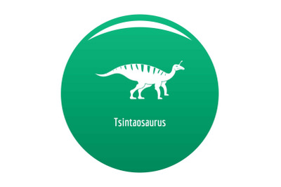 Tsintaosaurus icon vector green