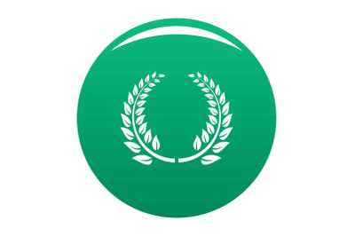 Floral wreath icon vector green