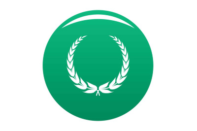 Heraldic wreath icon vector green