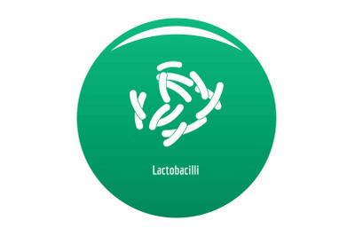Lactobacilli icon vector green