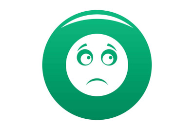 Sad smile icon vector green