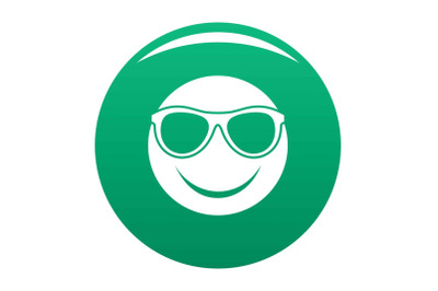 Smile icon vector green