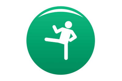 Stick figure stickman icon vector green