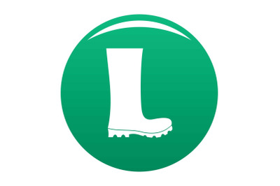 Rubber boots icon vector green