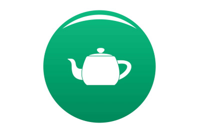 Metal teapot icon vector green