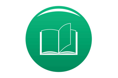 Book page icon vector green