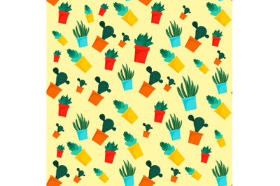 Cactus pattern, flat style