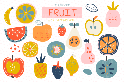 Fruit clipart set