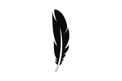Decorative feather icon, simple style