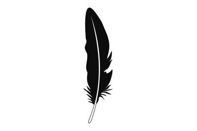 Bohemian feather icon, simple style