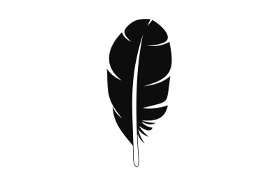 White feather icon, simple style