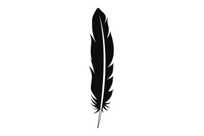 Floating feather icon, simple style