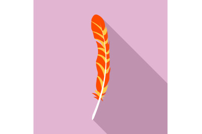 Native feather icon, flat style
