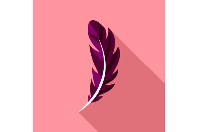 Pen feather icon, flat style