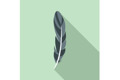 Ink feather icon, flat style