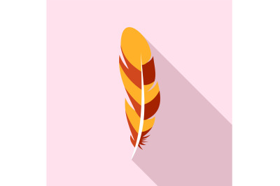 Quill feather icon, flat style