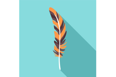 Plume feather icon, flat style