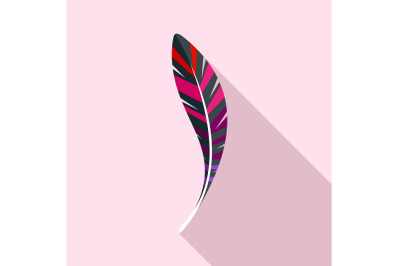 American feather icon, flat style