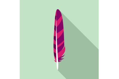 Ornate feather icon, flat style