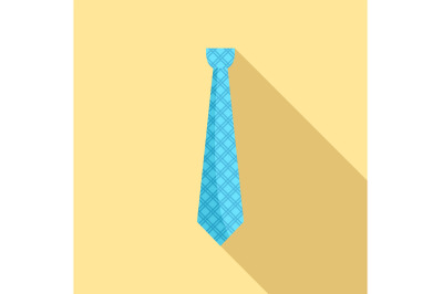 Blue tie icon, flat style