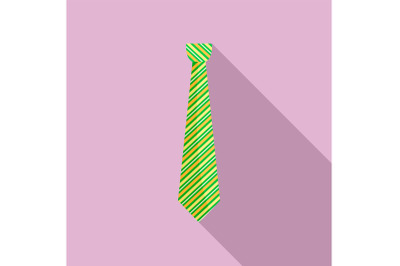 Green tie icon, flat style