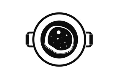 Fry food pan icon, simple style