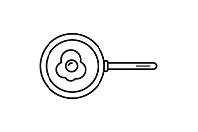 Egg fry pan icon, outline style