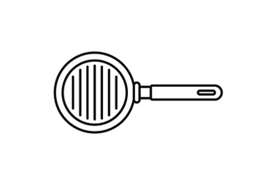 Grill pan icon, outline style