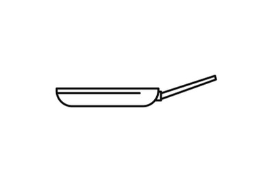 Fry pan icon, outline style