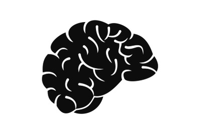 Thinking brain icon, simple style