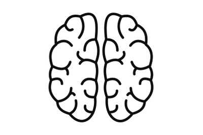 Mind brain icon, outline style