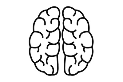 Human brain icon, outline style