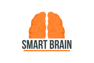 Human smart brain logo, flat style