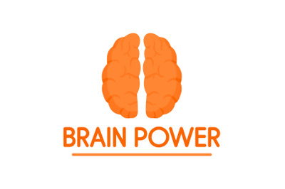 Human brain power logo, flat style