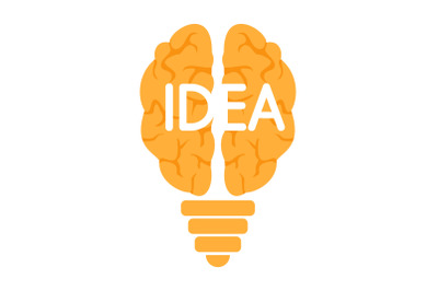 Mind idea logo, flat style