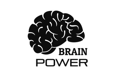 Brain power logo, simple style