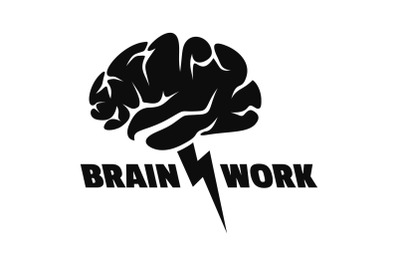 Brain work logo, simple style