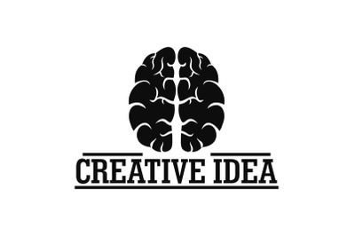 Creative idea brain logo, simple style