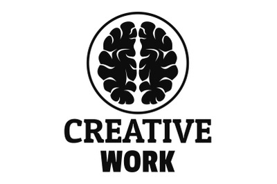 Creative brain work logo, simple style