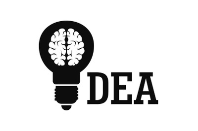 Brain idea logo, simple style