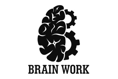 Hard brain work logo, simple style