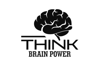 Think brain power logo, simple style