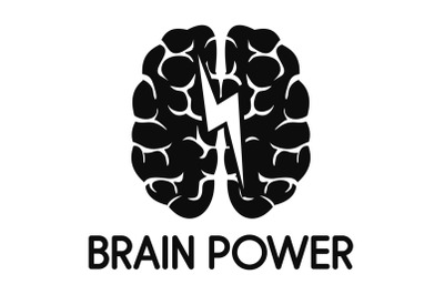 Light brain power logo, simple style