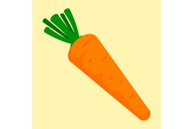 Carrot icon, flat style