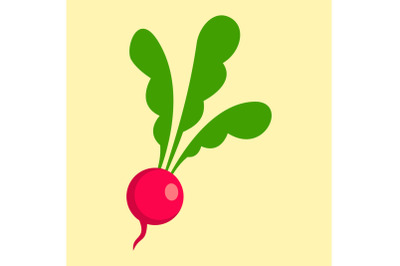 Radish icon, flat style